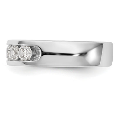 14K White Gold 5 Stone Diamond Channel Band