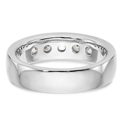 14K White Gold 5 Stone Diamond Channel Band