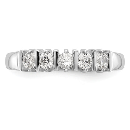 14k White Gold AA Diamond 5 Stone Ring