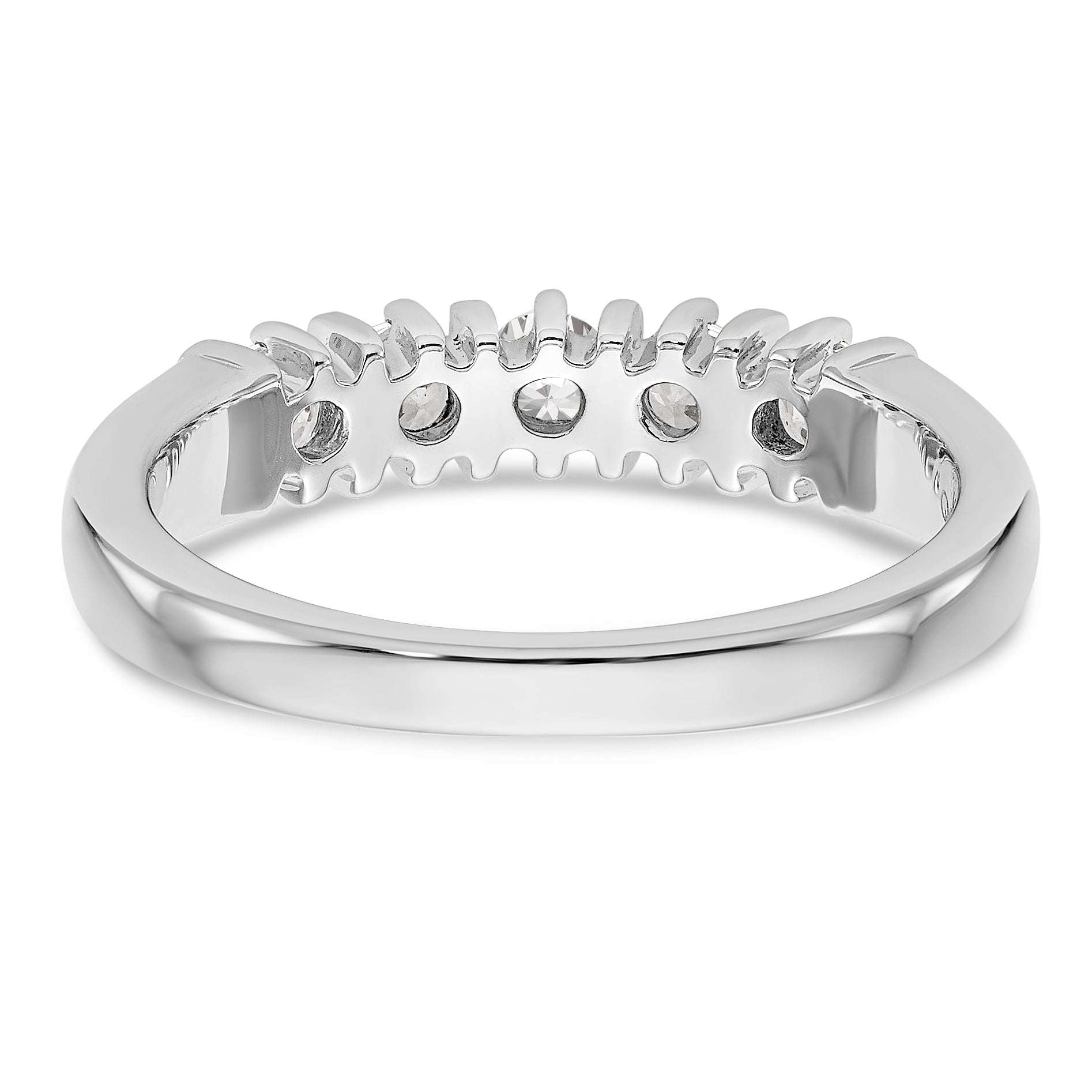 14k White Gold AA Diamond 5 Stone Ring