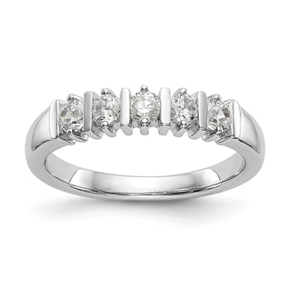 14k White Gold AA Diamond 5 Stone Ring