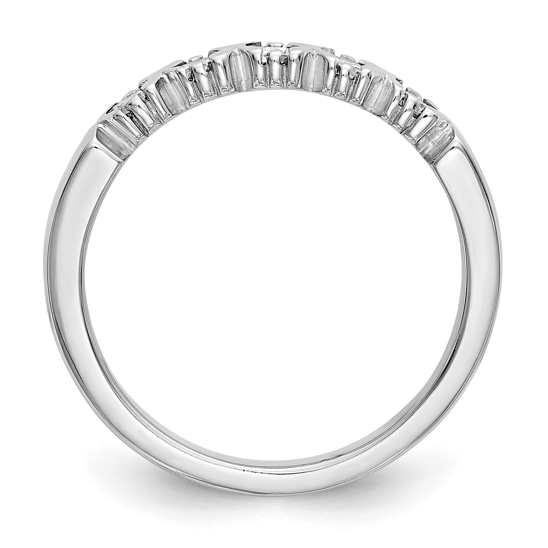 14K White Gold 5 Stone Diamond Band