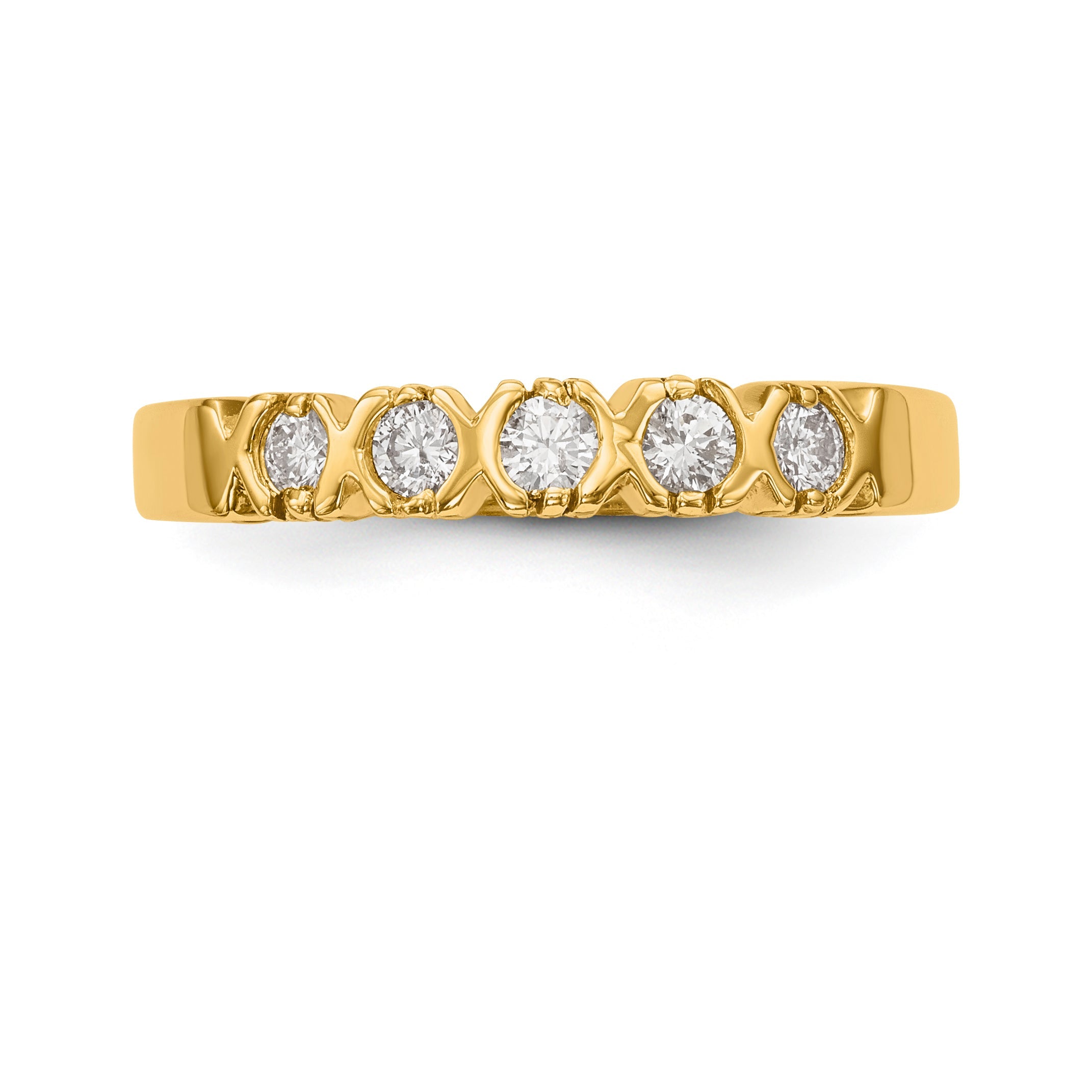 14K White Gold 5 Stone Diamond Band