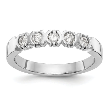 14K White Gold 5 Stone Diamond Band