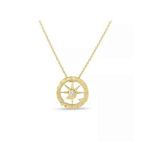 Original Roberto Coin 18KY DIAMOND COMPASS PENDANT 0.03ct - 002137AYCHX0