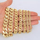 10K Yellow Gold Miami Cuban Royal Monaco Link Chain Necklace 5mm-20mm, 16"- 30"