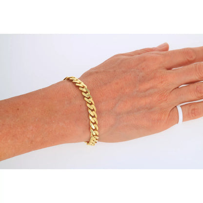 14k Yellow Gold Royal Monaco Miami Cuban Link 5mm Chain Bracelet Box Clasp 7.5"