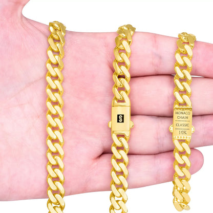 14k Yellow Gold Royal Monaco Miami Cuban Link 5mm Chain Bracelet Box Clasp 7.5"