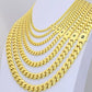 10K Yellow Gold Miami Cuban Royal Monaco Link Chain Necklace 5mm-20mm, 16"- 30"