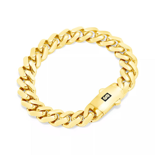 14k Yellow Gold Royal Monaco Miami Cuban Link 11mm Chain Bracelet w Box Clasp 8"