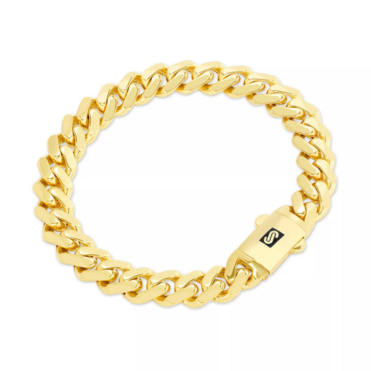 10K Yellow Gold Miami Cuban 7.5mm Royal Monaco Chain Bracelet 7" 7.5" 8" 8.5" 9"
