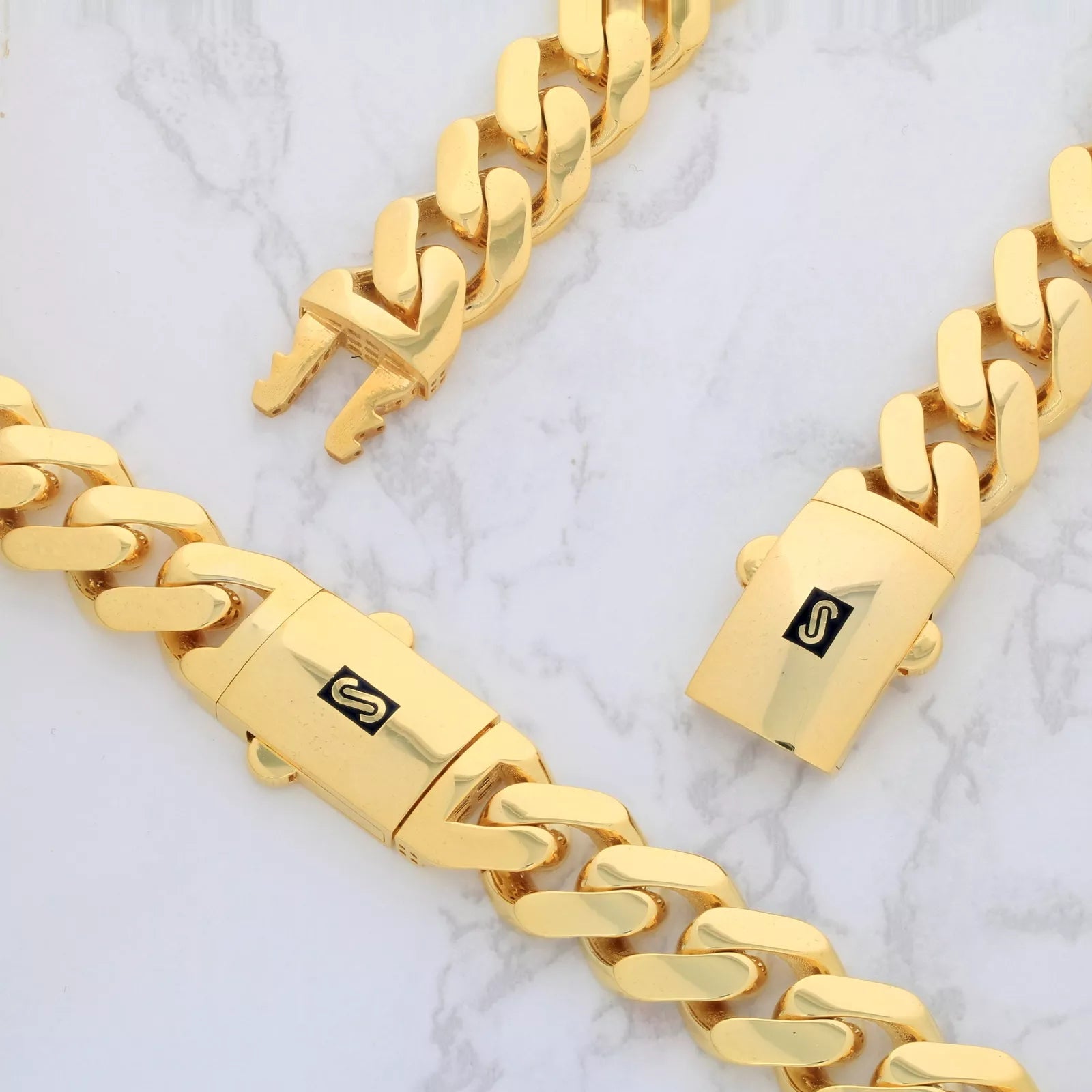 14K Yellow Gold Miami Cuban Royal Monaco Chain 5mm-17mm Necklace Bracelet 7"-30"