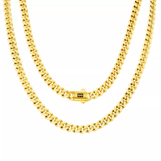 10K Yellow Gold Miami Cuban 6mm Royal Monaco Curb Link Chain Necklace 18"- 30"