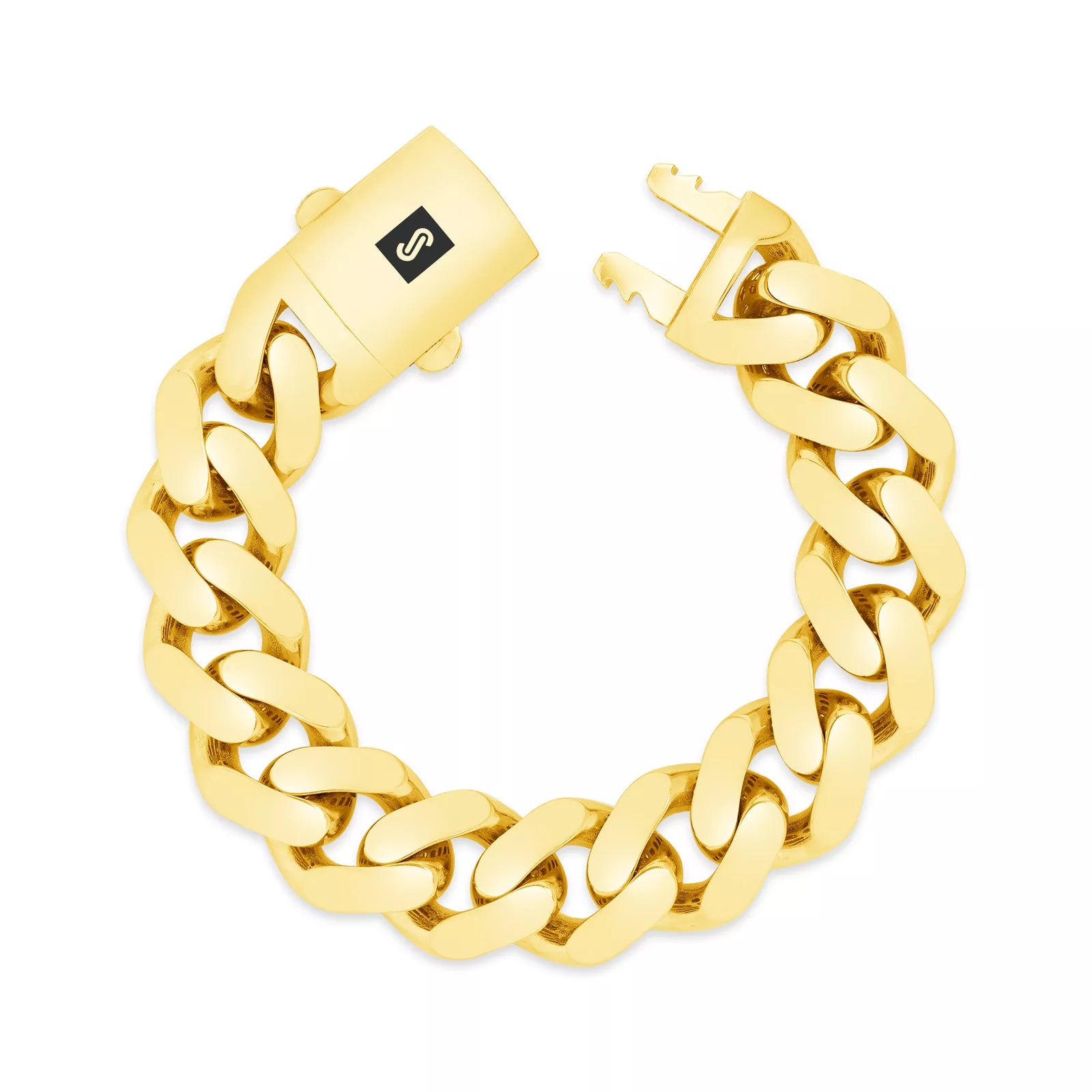 14K Yellow Gold Miami Cuban Royal Monaco Chain Bracelet 5mm-17mm 7" 8" 8.5" 9"
