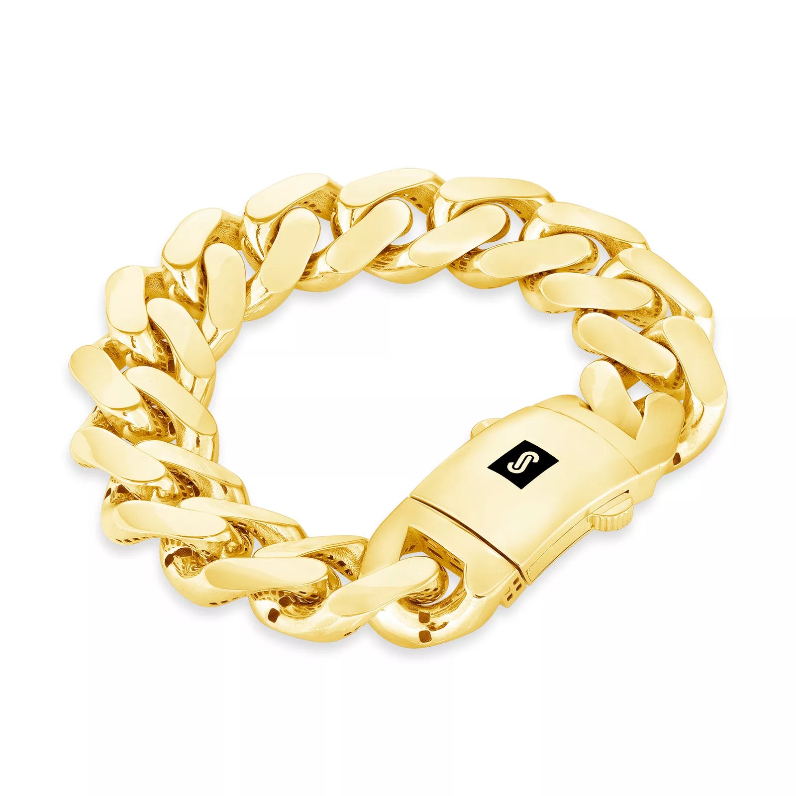 14K Yellow Gold Miami Cuban Royal Monaco Chain Bracelet 5mm-17mm 7" 8" 8.5" 9"