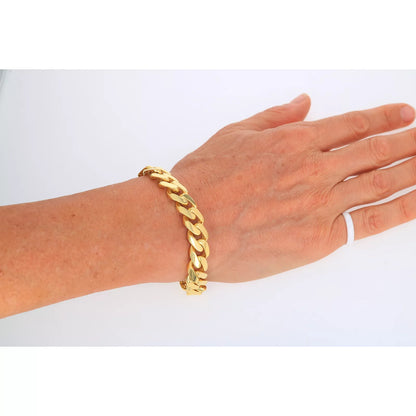 14K Yellow Gold Miami Cuban 11mm Royal Monaco Link Chain Bracelet 8" 8.5" 9"