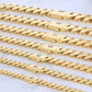 10K Yellow Gold Miami Cuban Royal Monaco Link Chain Necklace 5mm-20mm, 16"- 30"