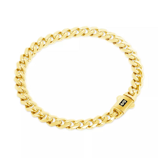 14k Yellow Gold Royal Monaco Miami Cuban Link 6mm Chain Bracelet w Box Clasp 9"