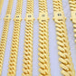 10K Yellow Gold Miami Cuban Royal Monaco Link Chain Necklace 5mm-20mm, 16"- 30"