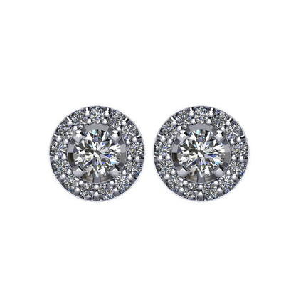 Certified 3/8 CTW Diamond Halo-Styled Stud Earrings in 14kt White Gold