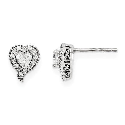 14KW AAA Diamond Semi mount Post Earrings