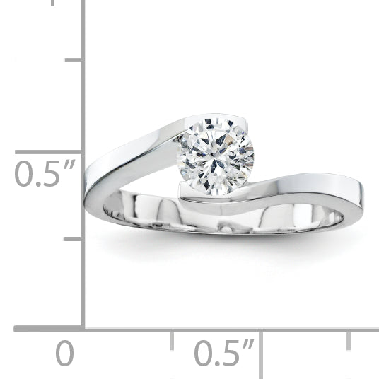 14k White Gold A Diamond solitaire ring