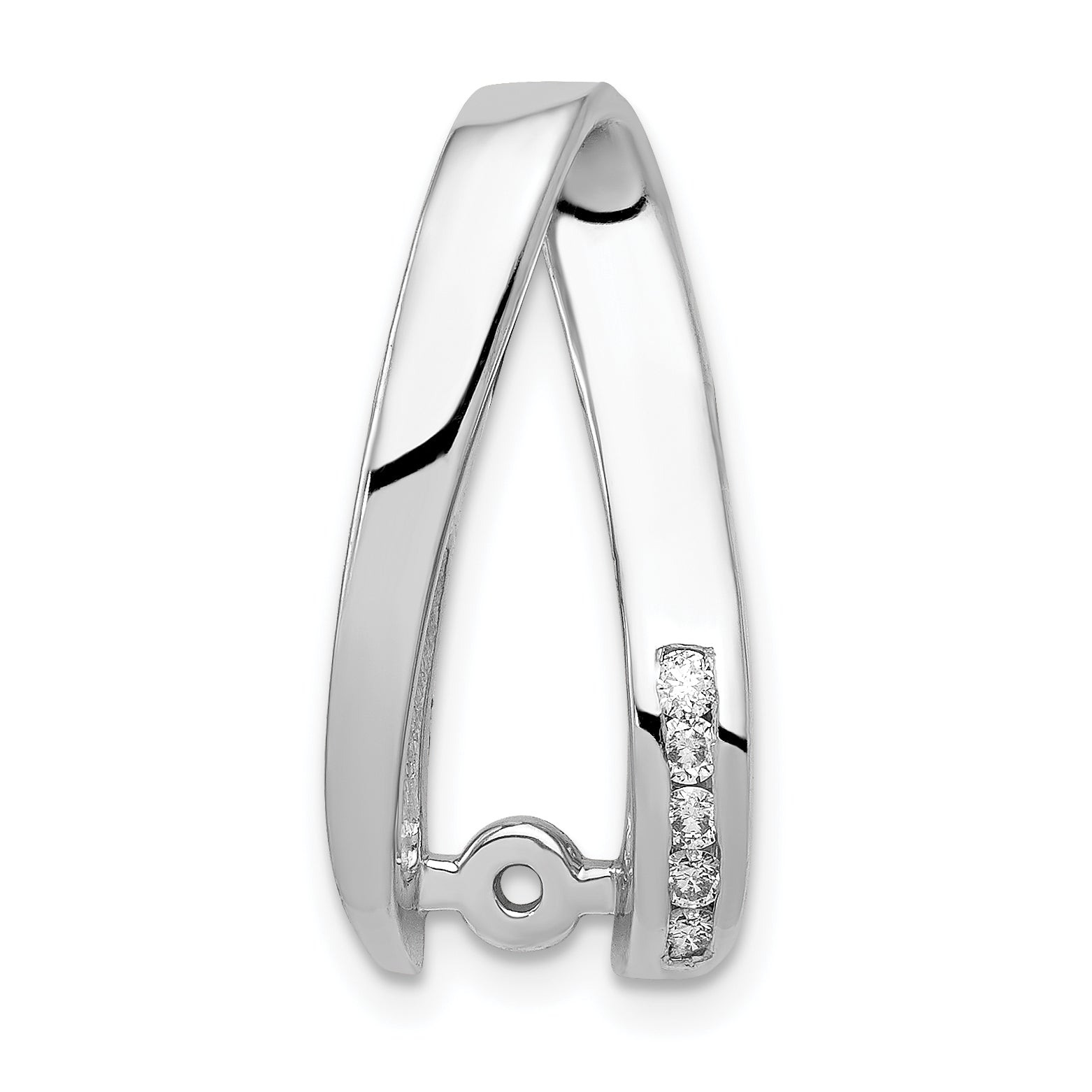 14k White Gold AA Diamond Peg Slide