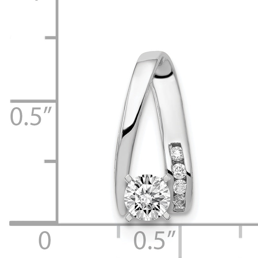 14k White Gold A Diamond Peg Slide