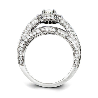 14ky White Gold Diamond/Moissanite Engagement Ring