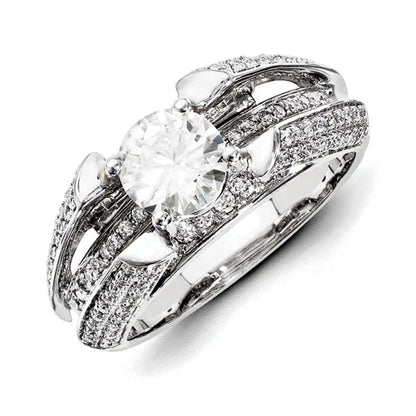 14ky White Gold Diamond/Moissanite Engagement Ring