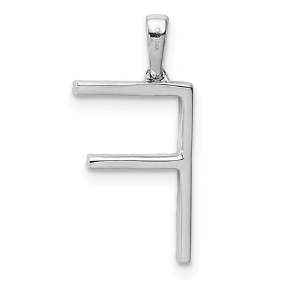 14k White Gold Diamond Initial F Pendant