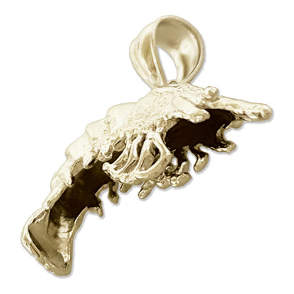 14K Gold 3D Shrimp Charm