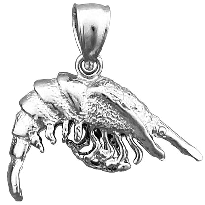 14K Gold 3D Shrimp Charm