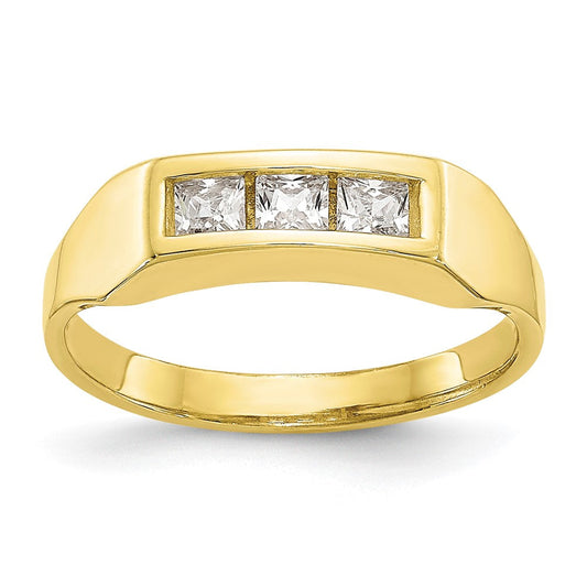 10k yellow gold cz polished childs ring 10c1145