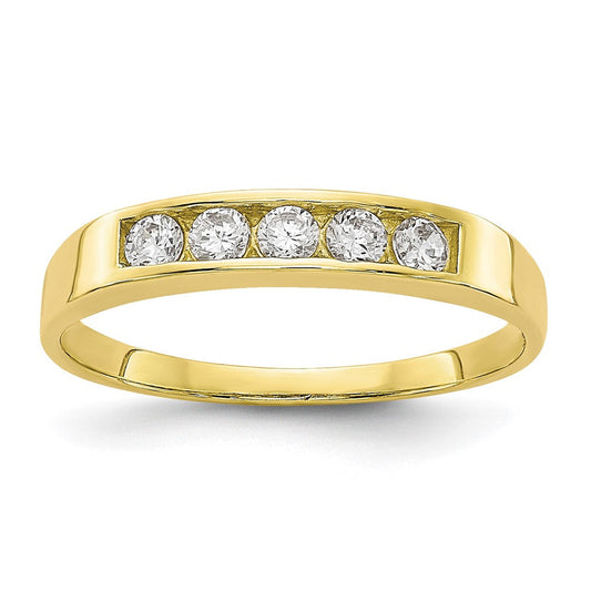 10k yellow gold cz polished childs ring 10c1146