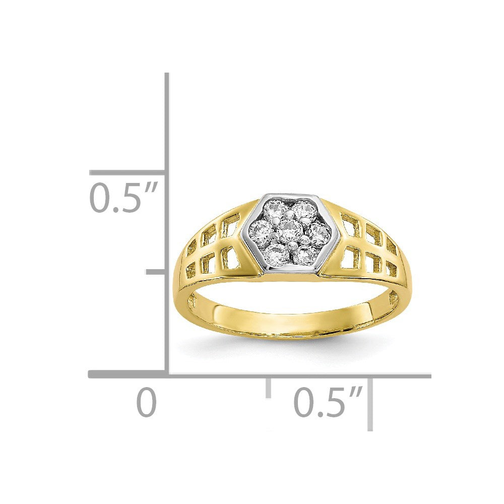 10k yellow gold cz childs ring 10c1150