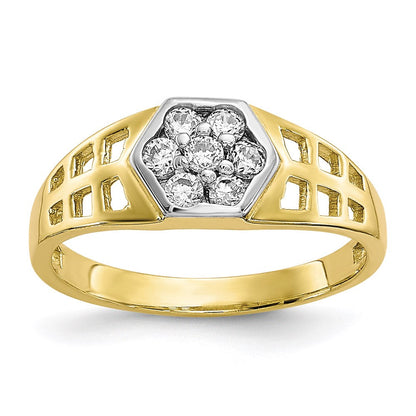 10k yellow gold cz childs ring 10c1150