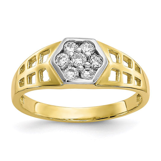 10k yellow gold cz childs ring 10c1150