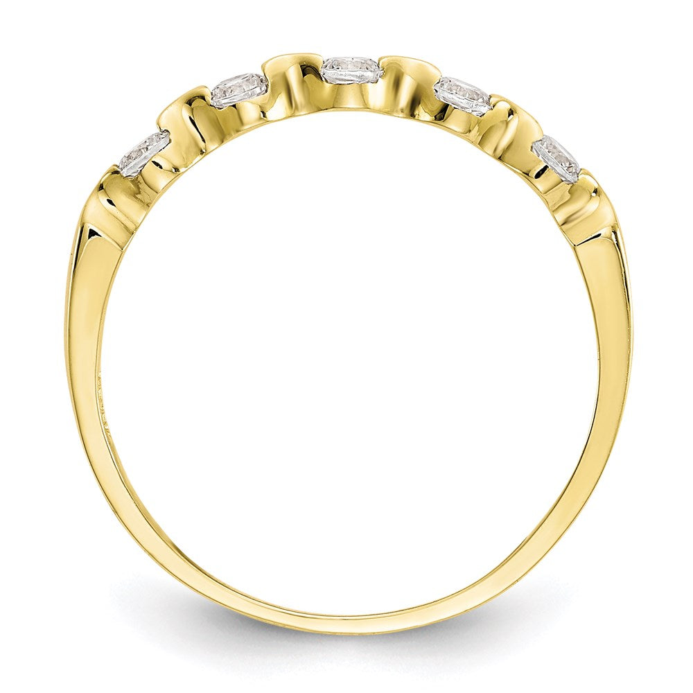 10k yellow gold cz band 10c1167