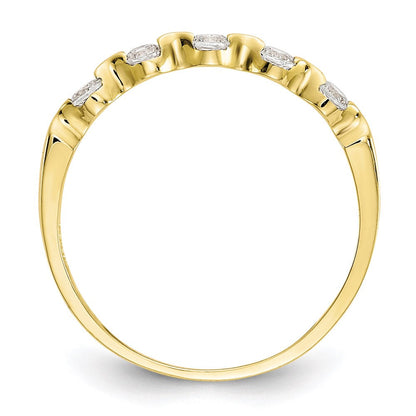 10k yellow gold cz band 10c1167