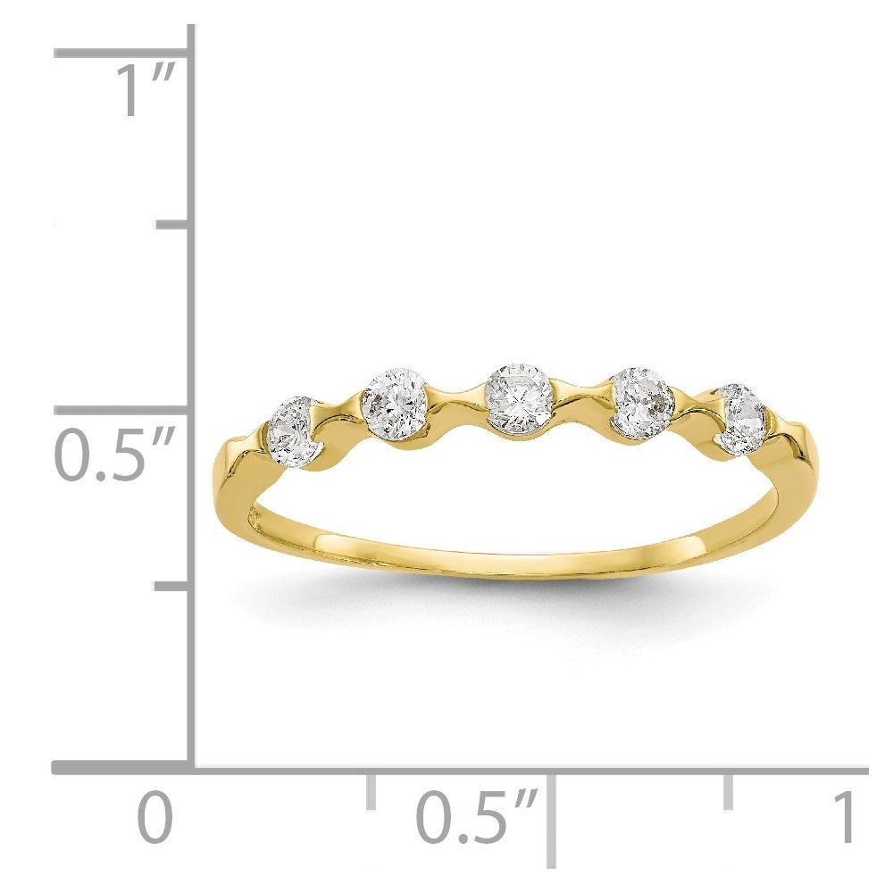 10k yellow gold cz band 10c1167