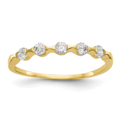 10k yellow gold cz band 10c1167