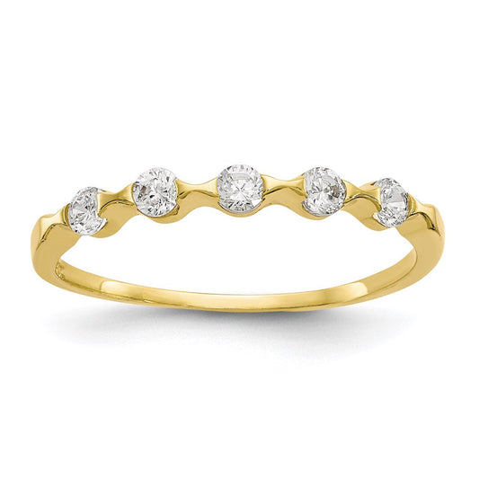 10k yellow gold cz band 10c1167