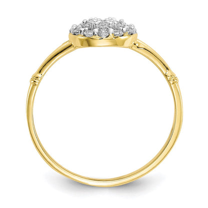 10k yellow gold cz cluster ring 10c1172