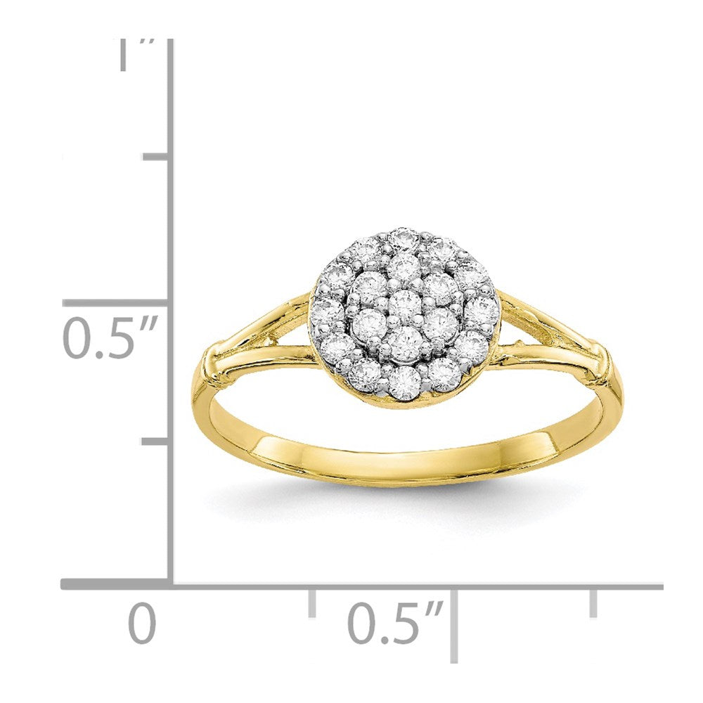 10k yellow gold cz cluster ring 10c1172