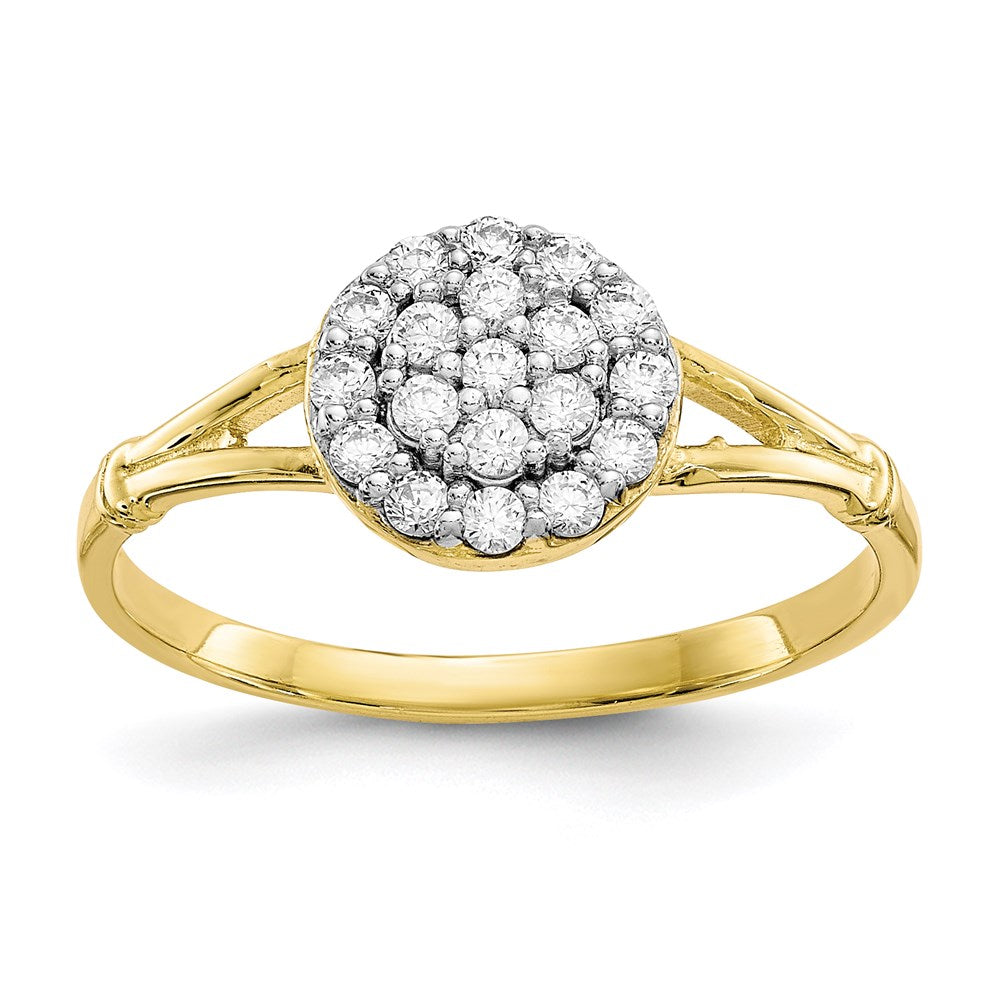 10k yellow gold cz cluster ring 10c1172