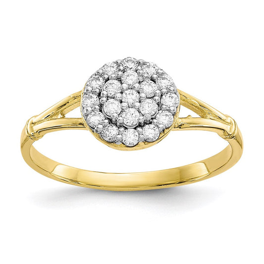 10k yellow gold cz cluster ring 10c1172