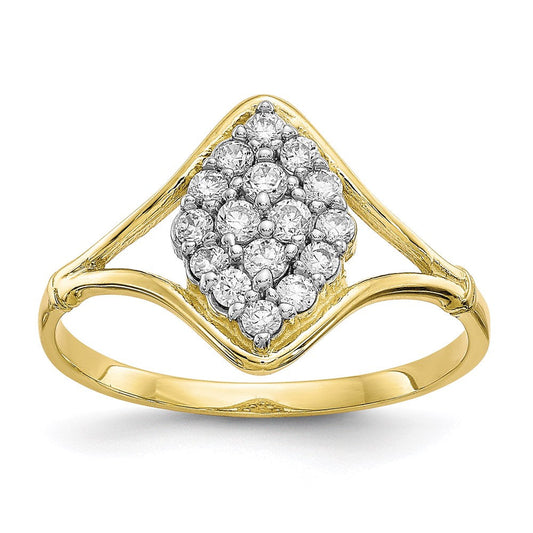 10k yellow gold cz ring 10c1174