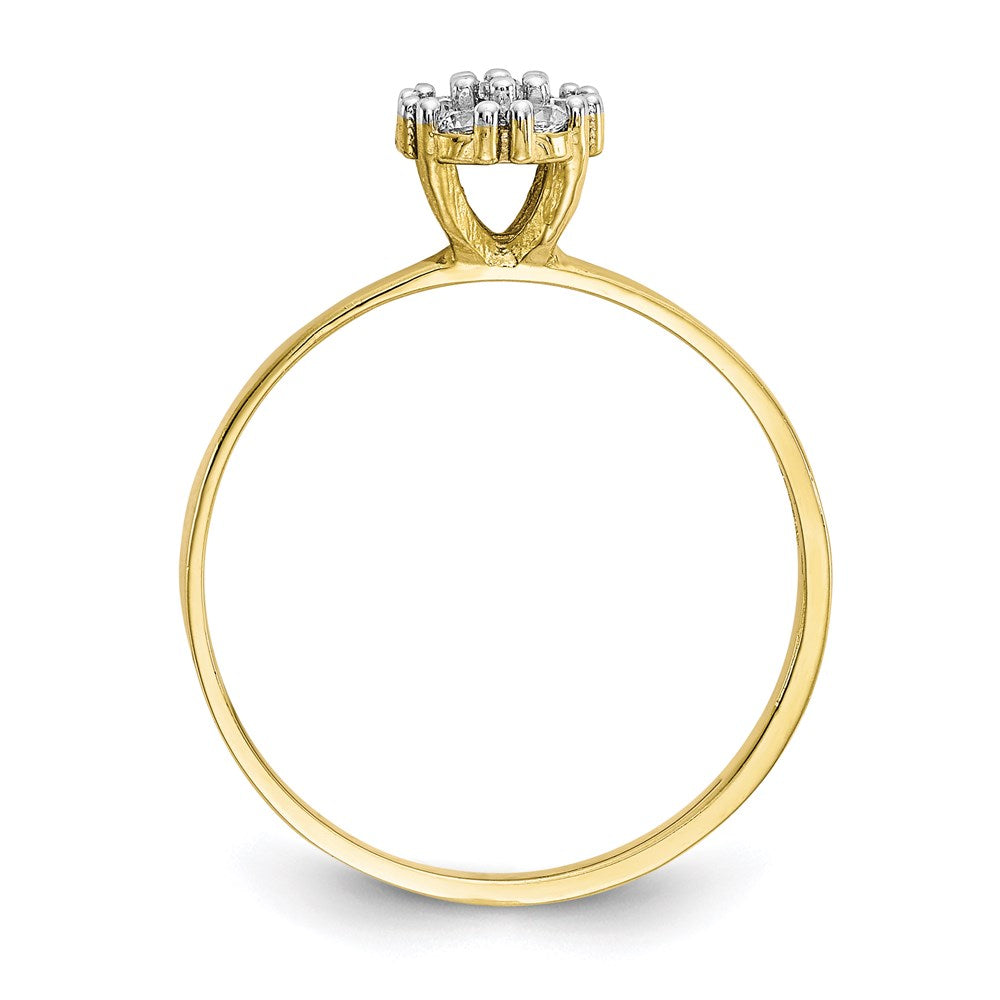 10k yellow gold cz cluster promise ring 10c1175