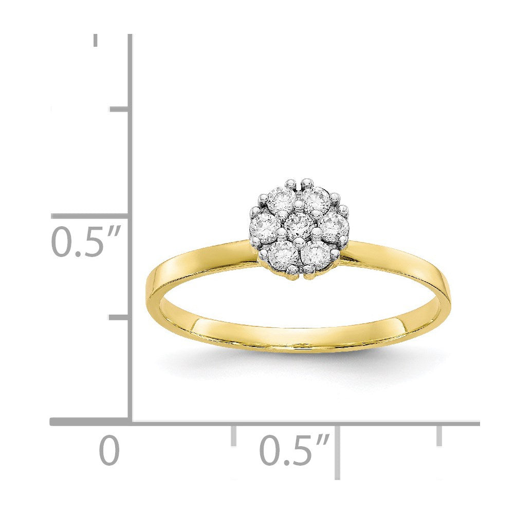 10k yellow gold cz cluster promise ring 10c1175